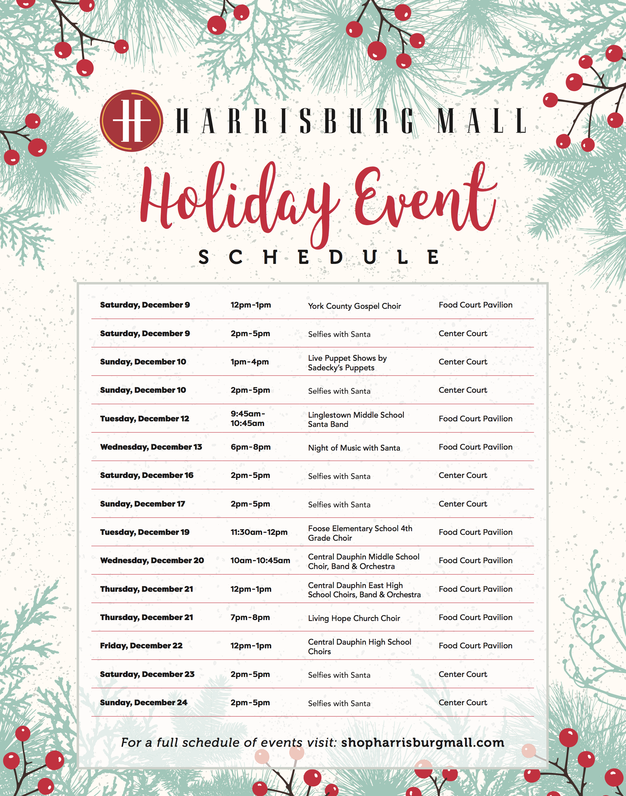 Harrisburg Mall Announces Holiday Events and Seasonal Retailers St