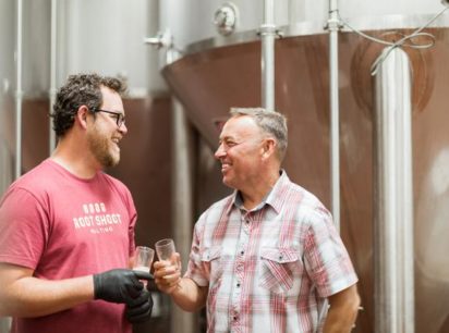 Cousins Zac Rissmiller (left) and Mike McKelvin are expanding the brewery from suburban Colorado to suburban Maryland.