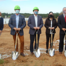 Baltimore County Councilman Julian Jones; Richard Huffman, President and CEO, Celebree School; franchise owners Britt and Sheri McKenzie; Will McCullough, St. John Properties.