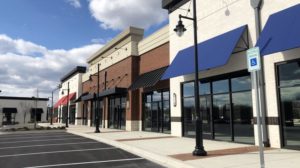 Among several new office, flex, or industrial properties in the works by St. John Properties is a retail project built on spec at Greenleigh in Middle River. The 13,000-square-foot development was completed late last year and is now awaiting tenants. MELODY SIMMONS