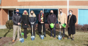 Dustin Lynch, St. John Properties; Gina Stewart, Executive Director, BWI Partnership; Lacy Johansson, St. John Properties; Maryland Delegate Mike Rogers (Anne Arundel County District 32); Celebree School franchisee owner Jason Skidmore; Angelo Munafo, St. John Properties; Maryland Delegate Mark Chang (Anne Arundel County District 32).