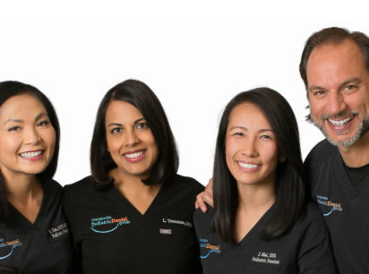 Members of the Chesapeake Pediatric Dental Group, pictured from left to right: Dr. Sylvia Yen, Dr. Luz Tennassee, Dr. Jennifer Mai, and Dr. Hakan Koymen.