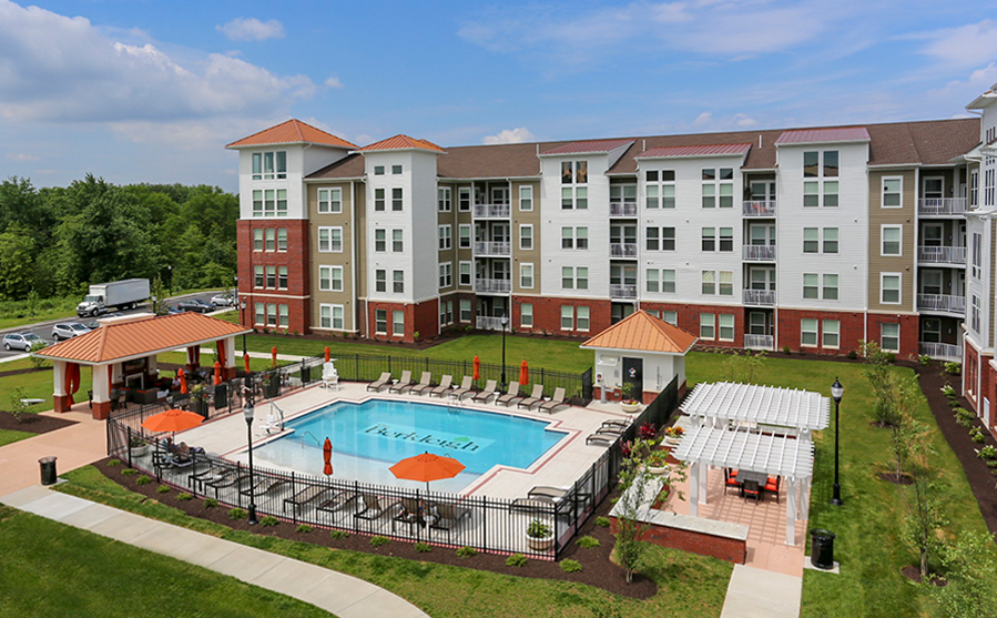 Berkleigh residential apartment community exterior at Greenleigh in Middle River, MD