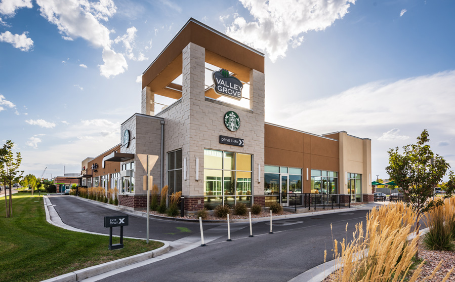 Retail exterior at Valley Grove in Pleasant Grove, UT