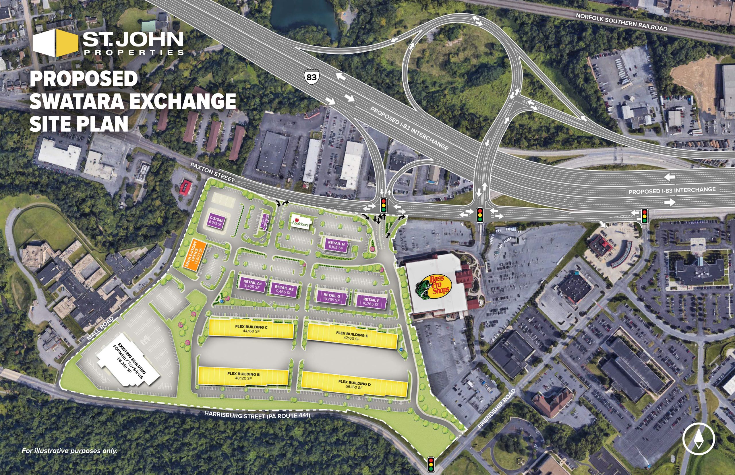 St. John Properties plans to redevelop Harrisburg Mall into Swatara Exchange, a 550,000 square foot mixed-use business community.