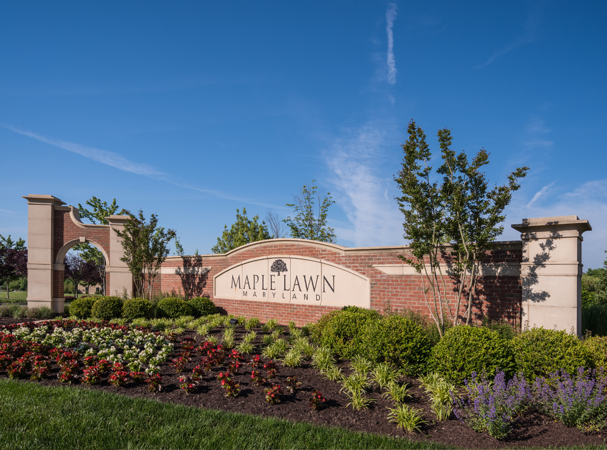 The Maple Lawn mixed-use community is located in Howard County, MD