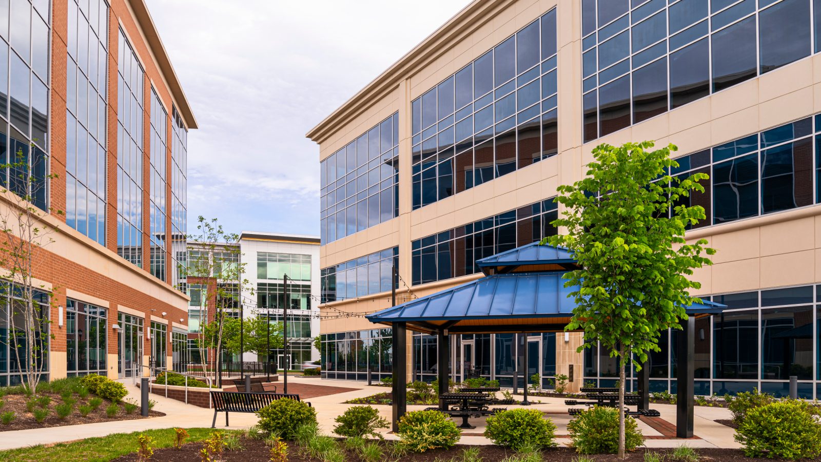 Maple Lawn | Amenity pavilion in business district